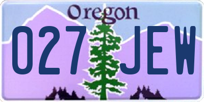 OR license plate 027JEW