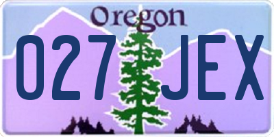 OR license plate 027JEX