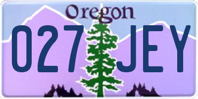 OR license plate 027JEY