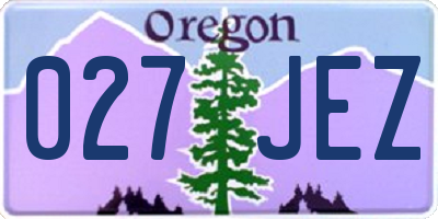 OR license plate 027JEZ