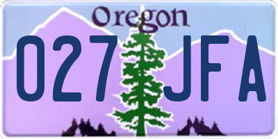 OR license plate 027JFA