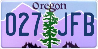 OR license plate 027JFB