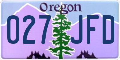 OR license plate 027JFD
