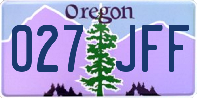 OR license plate 027JFF