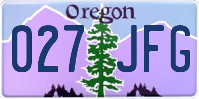 OR license plate 027JFG