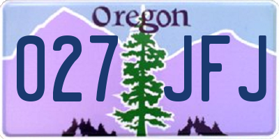 OR license plate 027JFJ