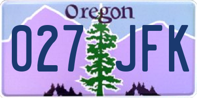 OR license plate 027JFK