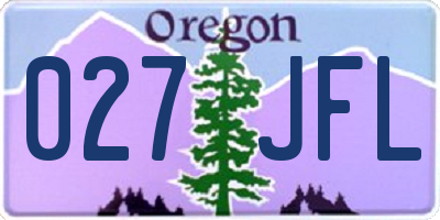 OR license plate 027JFL