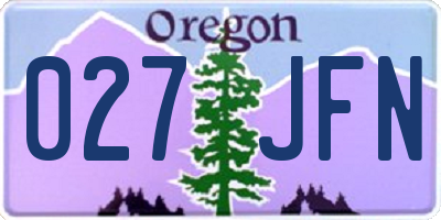 OR license plate 027JFN