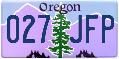OR license plate 027JFP