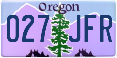 OR license plate 027JFR