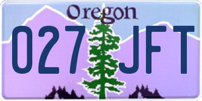 OR license plate 027JFT