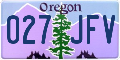 OR license plate 027JFV