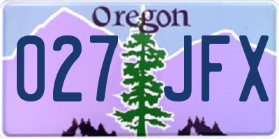 OR license plate 027JFX