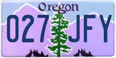 OR license plate 027JFY