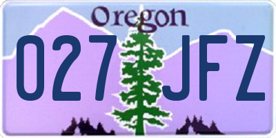 OR license plate 027JFZ