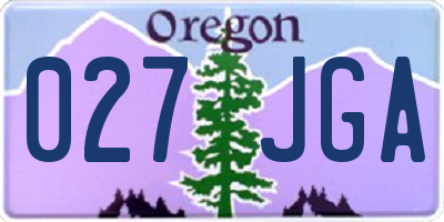 OR license plate 027JGA