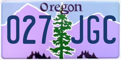 OR license plate 027JGC