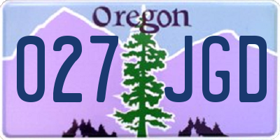 OR license plate 027JGD