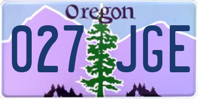 OR license plate 027JGE