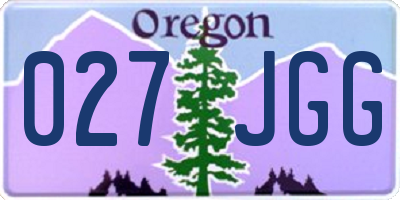 OR license plate 027JGG