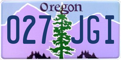 OR license plate 027JGI