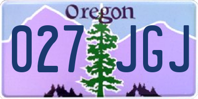 OR license plate 027JGJ