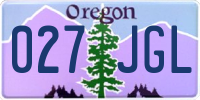 OR license plate 027JGL