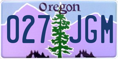 OR license plate 027JGM