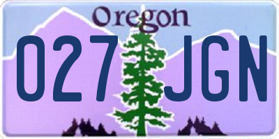OR license plate 027JGN
