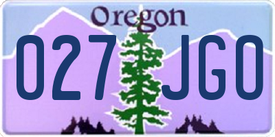 OR license plate 027JGO