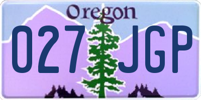 OR license plate 027JGP