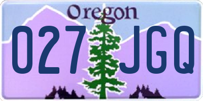 OR license plate 027JGQ