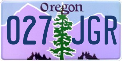 OR license plate 027JGR