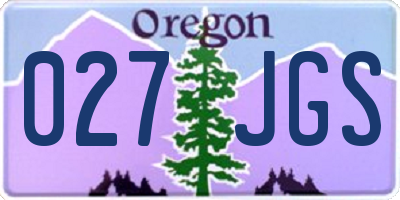 OR license plate 027JGS