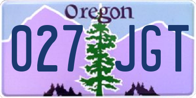OR license plate 027JGT
