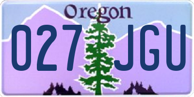 OR license plate 027JGU