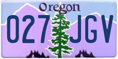 OR license plate 027JGV