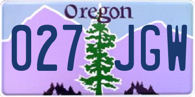 OR license plate 027JGW