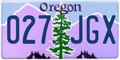 OR license plate 027JGX