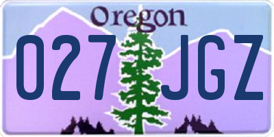 OR license plate 027JGZ