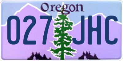 OR license plate 027JHC