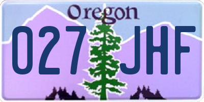 OR license plate 027JHF