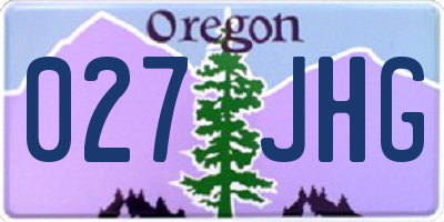 OR license plate 027JHG