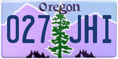 OR license plate 027JHI