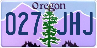 OR license plate 027JHJ