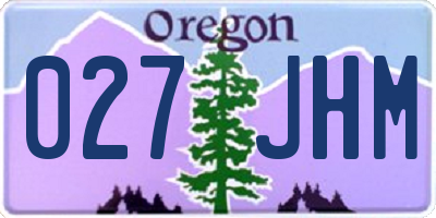 OR license plate 027JHM