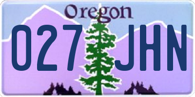 OR license plate 027JHN