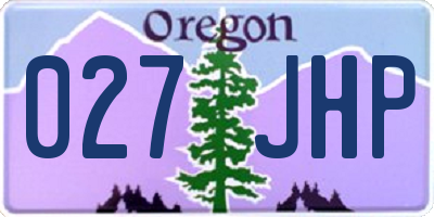 OR license plate 027JHP