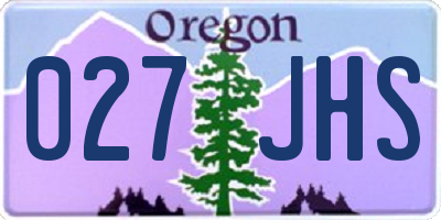 OR license plate 027JHS
